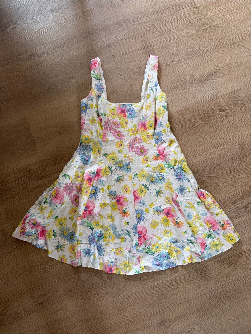 Women's Floral Fit & Flare Linen Sundress